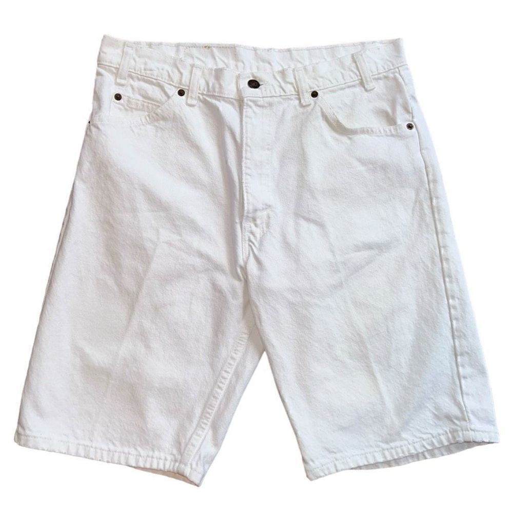 Vintage Levi’s Orange Tab White Denim Shorts Size 34